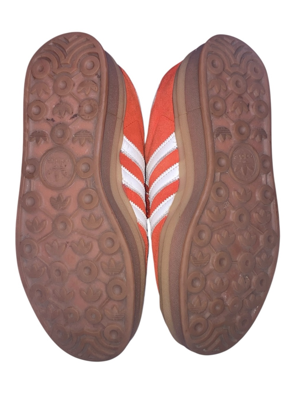 adidas Gazelle Bold Red Orange Suede Sneakers with White Stripes - Picture 7 of 12